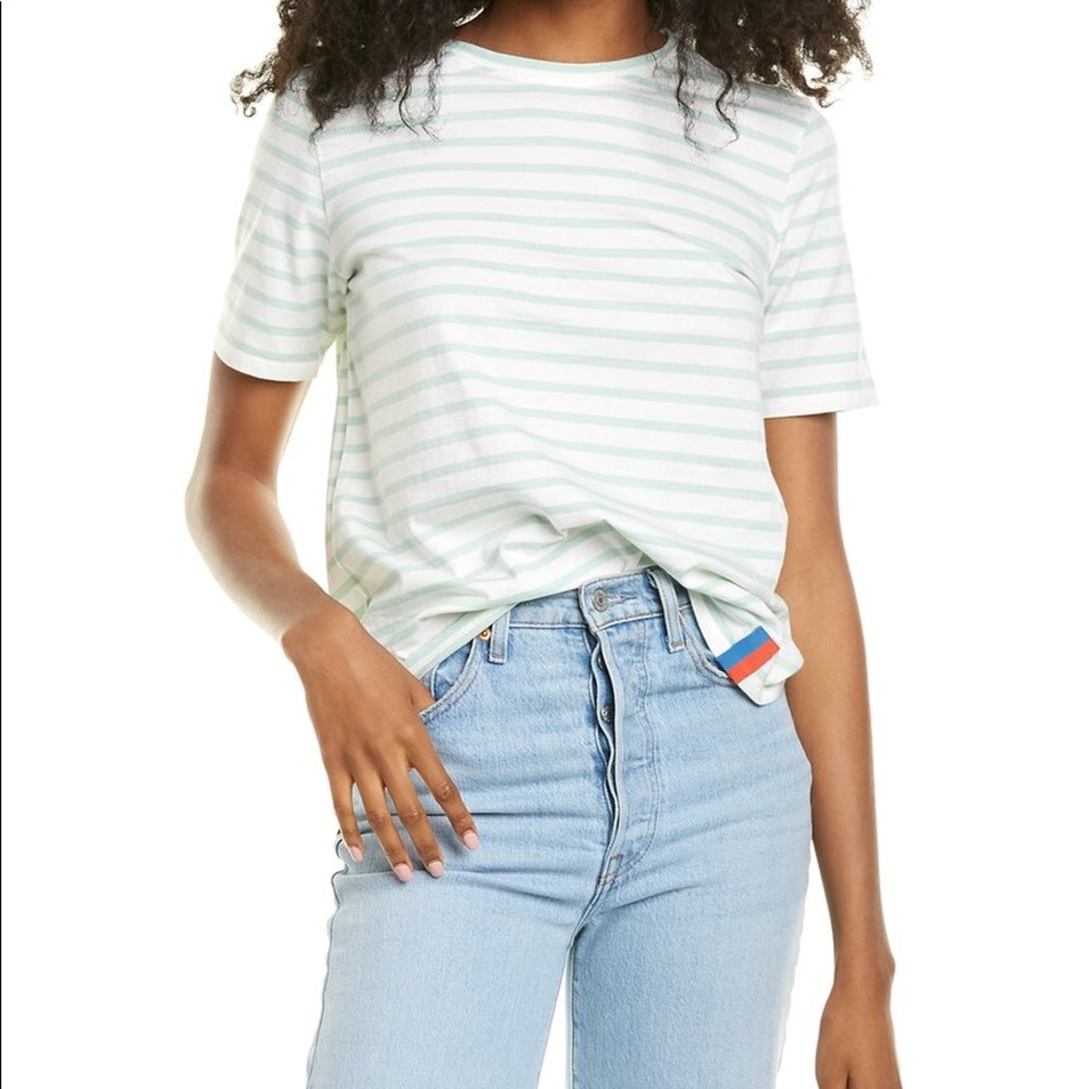 Kule Modern Tee - Light Green Stripe